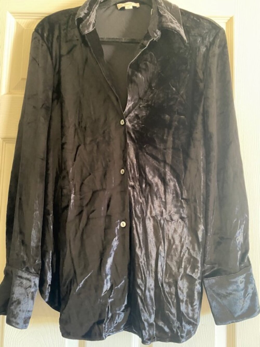 Vince velvet button up top